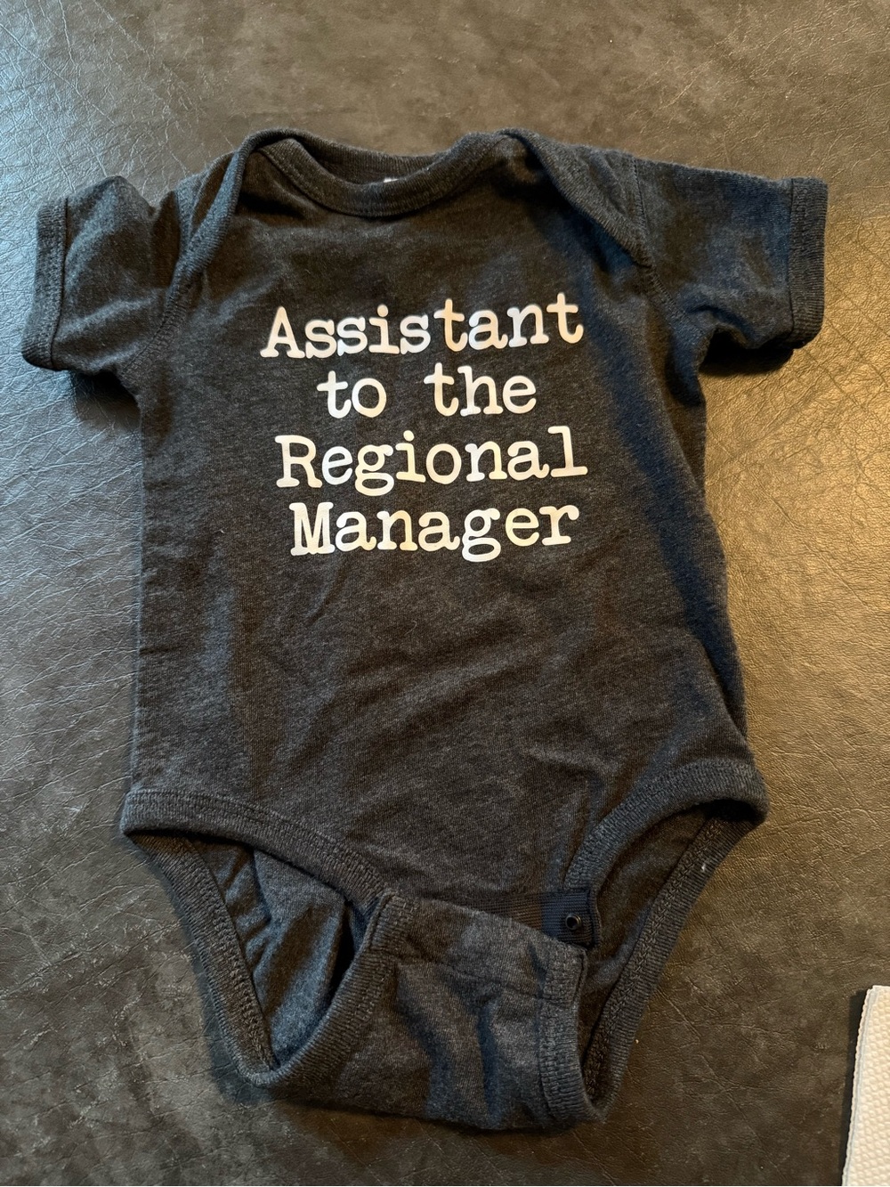 Graphic Baby Bodysuit - 'Assistant to the Regional Manager' (The Office)in Gray